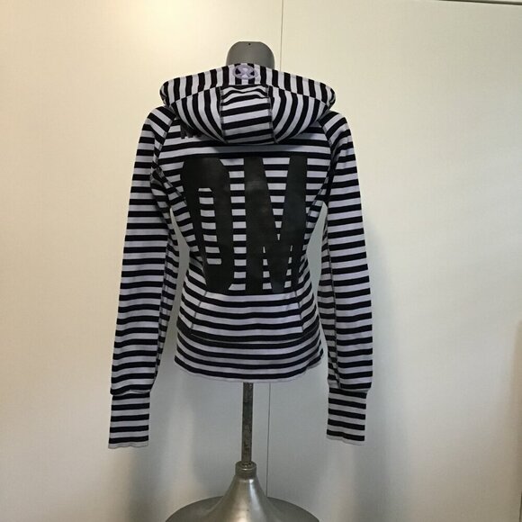 Lululemon Special Edition Scuba Hoodie Om Namaste Sea Stripe Polar Haze Size 10 - Picture 5 of 14